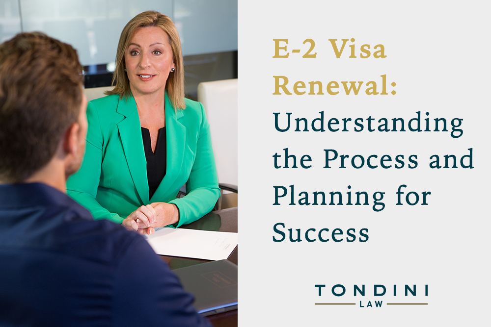 E-2 Visa Renewal, Understanding the Process and Planning for Success, image of Silvina speaking with a client
