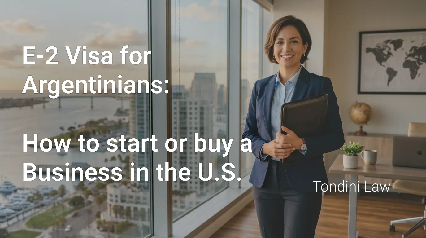 Argentine entrepreneur consulting an E-2 investor visa attorney to start a business in the United States